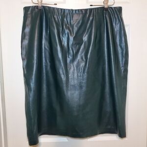 ELOQUII High Waist Faux Leather Plus Size Pencil Skirt Size 16 Green